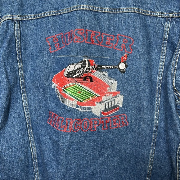 NWT Nebraska Corn Huskers Embroidered Denim Jacket - Picture 4 of 5
